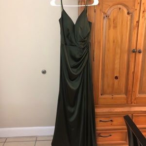 Deep Olive Bridesmaid dress from Revelry. Worn once, not altered